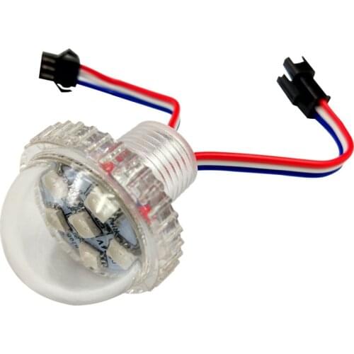 DC12V input 30mm diameter led addressable RGB full color pixel module;IP66 rated;UCS1903(similar to WS2811) chip