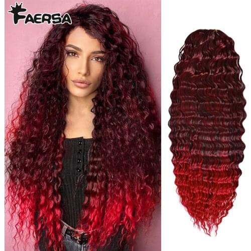 Crochet Hair Deep Wave Twist Natural Synthetic Afro Curls Crochet Braids Ombre Braiding Hair Extensions For Women Low Tempreture