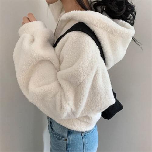 Hoodies Women High Waist Short Zipper Coat Hooded Cardigan Sweater Womens Top Hoodies Sweatshirts Tops
