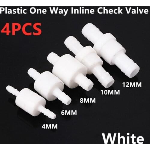 1PC/4PCS Plastic One Way Inline Check Valve Gas Air Liquid Water Fluids Valve For Water Petrol Diesel Oils Or Other 6/8/10/12MM