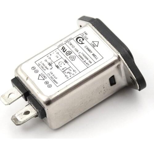 1PCS EMI RFI Filter AC 250V 10A CW1D-10A-T Suppressor Power Line Noise Filter