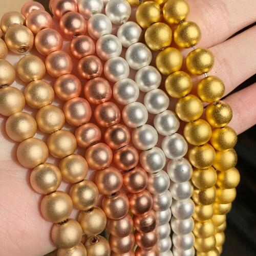 2/3/4/6/8mm Natural Matte Sliver Gold Color Hematite Stone Round Loose Beads for Diy Bracelet Accessories Jewellery Making 15