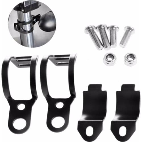 2Pcs Black Fork Ear Clamp Motorcycle Turn Signal Light Mount Brackets Holder Motorcycle Turn Light Holder For 30-45mm Front Fork