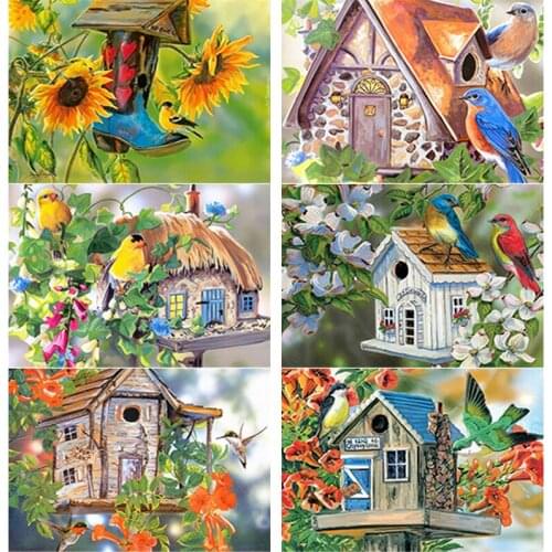 5D DIY Diamond Painting Animal Cross Stitch Birds Nest Flower Diamond Embroidery Full Square Round Drill Home Decor Manual Gift