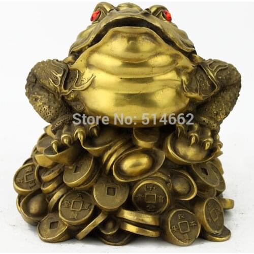 BIG Feng Shui Brass Three Legged Toad,Money Frog