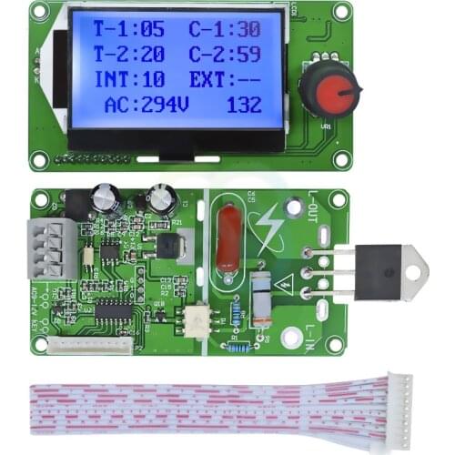 40A 100A LCD Digital Double Pulse Encoder Spot Welder Control Module Welding Machine Transformer Controller Board