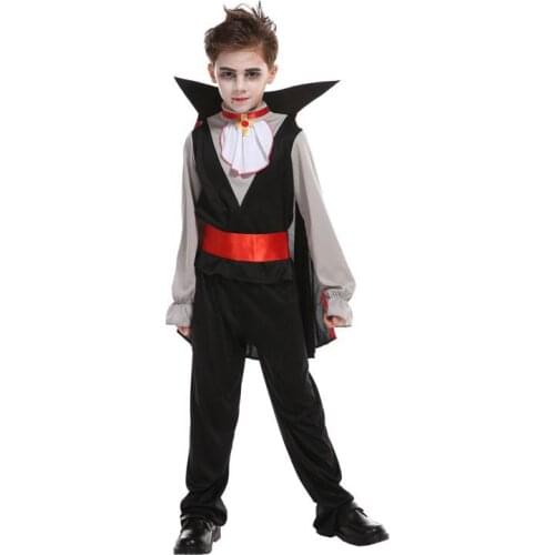 Kids Child Evil Prince Vampire Costumes for Boys Halloween Purim Carnival Masquerade Mardi Gras Outfit B-0167