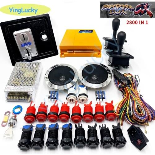DIY arcade game kit Pandora box CX jamma arcade kit 24V Power switch speaker multi-currency coin acceptor arcade LED button