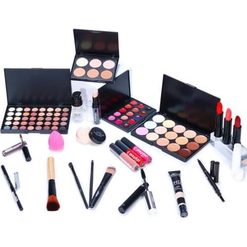 Daily Supplies Useful Eyebrow Pencil Puff Brush Lip Gloss Makeup Set Training Tool Makeup Kit Smooth Texture for Travel