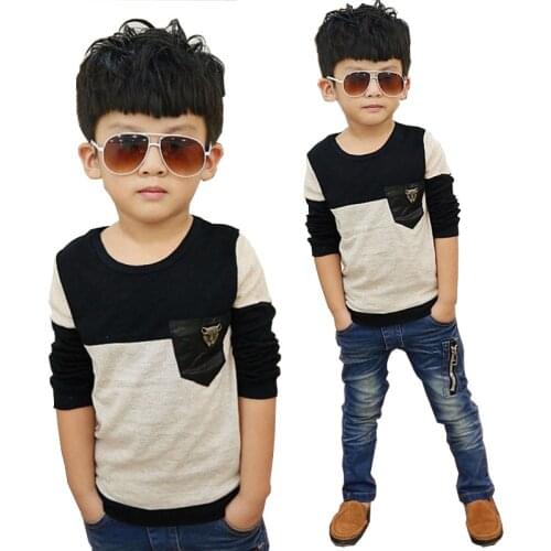 Boy Tshirt Toddler Kids Tops Tees Children T-shirts For Boys Long Sleeve T Shirts Leopard Baby Spring Autumn Clothes