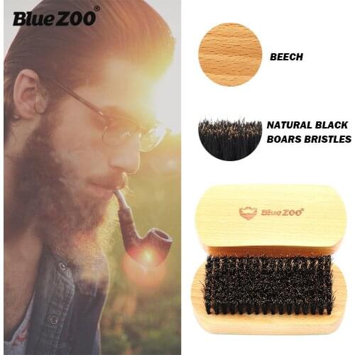 Blue Zoo Ellipse Beech wooden beard comb brush black color hair care comb portable travel hair brush BZ023