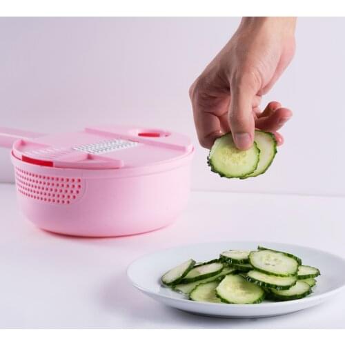 Vegetable Slice Kitchen Vegetable Cutter Round Shape Potato Slicer Radish Grater Drain Basket Kitchen Veggie Fruit Shredder