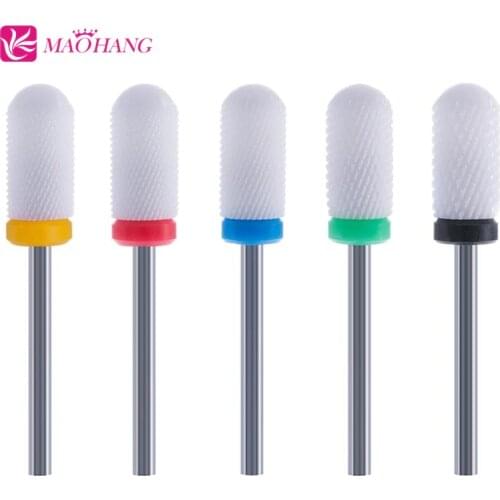 MAOHANG Ceramic Nozzle Nail Drill Bit Mill Cutter For Electric Manicure Machine Device Accessory Remove Acrylic Gel Polish