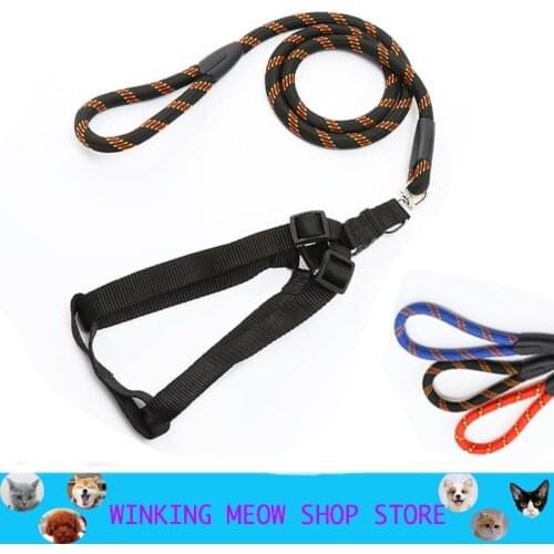 Dog leash Nylon Pet Leash for dog & cat Running or Training Collar and Harness S trumpet