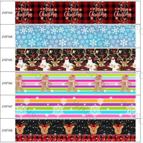 Santa Grosgrain Ribbon Cartoon Print Suitable for DIY Party Holiday Crafts 10 Yards