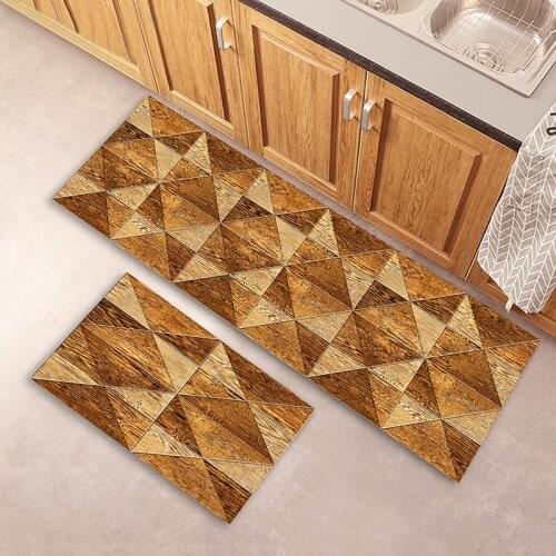 Kitchen Mat Bedroom Living Room Carpet Wood Pattern Bathroom Anti-Slip Long RugEntrance Doormat Home Hallway Balcony Floor Mat