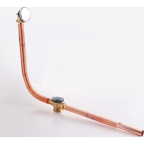 Copper Bouncing Bathtub Drain Rotary Bathtub Water Removal Device Sewer Pipe Bathroom Waste and Overflow
