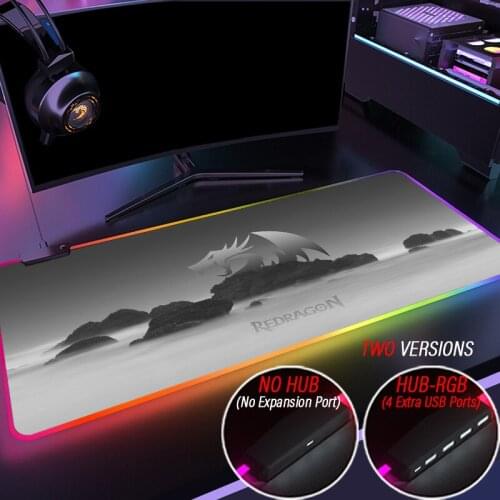 Anime Red Dragon RGB Gaming Mouse Pad Large Redragon LED Lighting Mousepad Computer Desk Carpet Anti-Slip