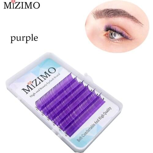 MIZIMO Neue Farbe pfropfen wimpern 0,07/0,1mm C/D 8-15mm purple künstliche Nerz Haar Charakter Wimpern Verlängerung