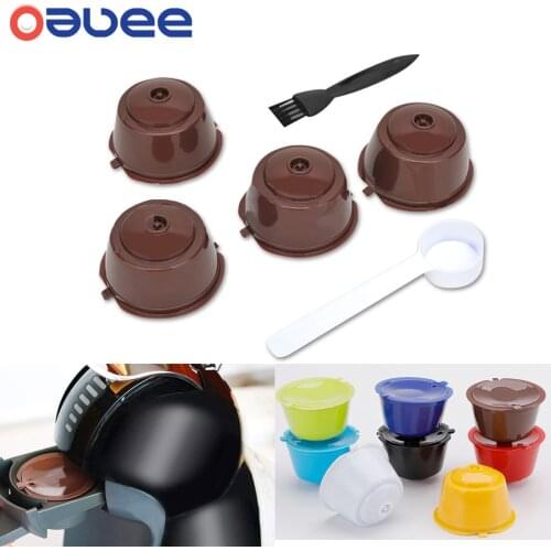 Reusable Coffee Capsule Filter Cup for Nescafe Dolce Gusto Refillable Caps Spoon Brush Filter Baskets
