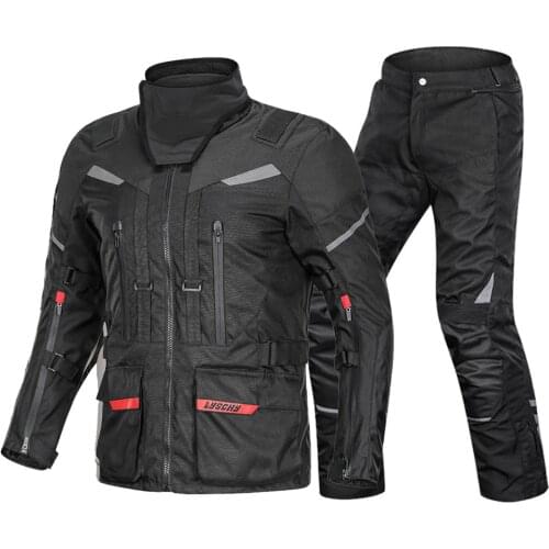 Motorcycle Jacket Winter Waterproof Cold-proof Motorbike Moto Jacket Suit Chaqueta Moto Riding Clothing CE Protective Gear Black