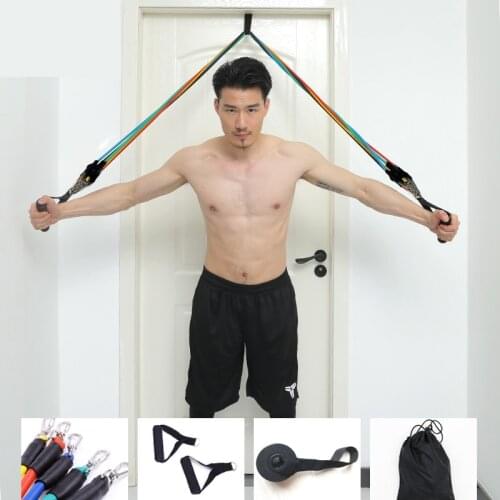 Resistance Bands Set Exercise Bands with Door Anchor Legs Ankle Straps for Resistance Training Physical Therapy Home Workouts