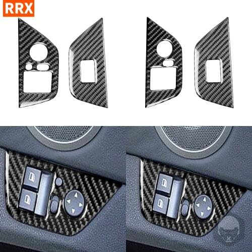 For BMW Z4 E85 2003-2008 Carbon Fiber Stickers Black Color Window Lift Switch Button Panel Cover Trim Interior Accessories