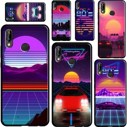 Neon Retrowave 80s vintage art Case For Huawei P30 Lite P40 P20 Pro Mate 20 Lite P Smart Z 2019 2021 Nova 5T Cover Shell