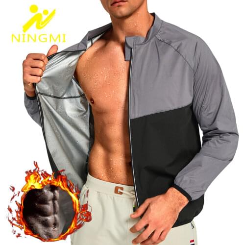 NINGMI New Sauna Shirt with Zipper Waist Trainer Slimming Shirt for Weight Loss Running Fitness Training Sweating Sauna Vest