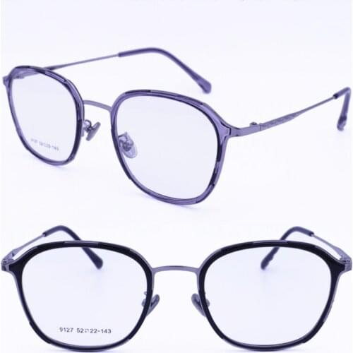 9127 nickel copper alloy rounded square combined with TR90 decoration double rim full-rim tendy stylish prescription glasses