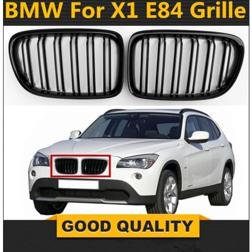 X1 E84 Front Kidney Grille For BMW X1 E84 Dual Slat Gloss Black Replacement Grill 2011 - 2015