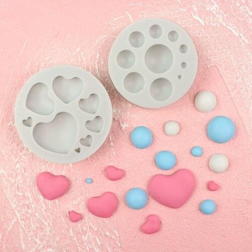 Semicircle Pearl Love Silicone Mold Jewelry Accessories Necklace Earrings Pendant DIY Handmade Decoration Mold Epoxy Resin Mold