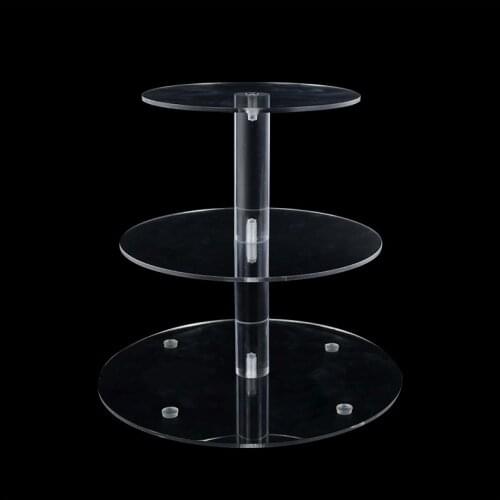 Transparent Cake Display Stand Acrylic Three-Layer Wedding Dessert Cupcake Stand 3 Tier Display Stand Holiday Party Decor Trays
