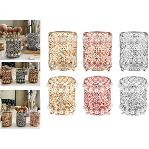 Crystal Cosmetic Organizer Makeup Brush Jewelry Storage Holder Pen Container Eyebrow Pencil Lipstick Holder Makeup Organizer