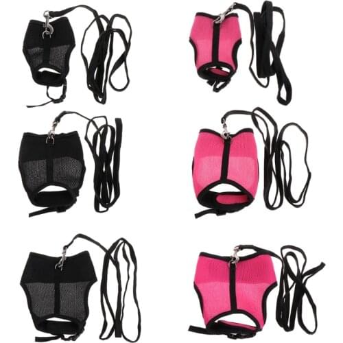 Pet Rabbit Hamster Mesh Adjustable Harness Leash Ferret Guinea Pig Small Animal Pet Walk Lead guinea pigs chinchillas necklace