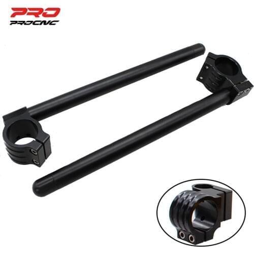 Black Motorcycle CNC Clip-ons Clip Ons Handlebar Handle Bar Fork Tube Cafe Racer 31 33 35 36 37 38 39 41MM 43mm - 55mm Aluminum