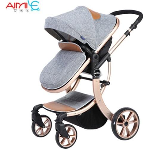 High Landscape Luxury Baby Stroller Siting and Lying Down Baby Carriage Pram Buggy Infant Stroller