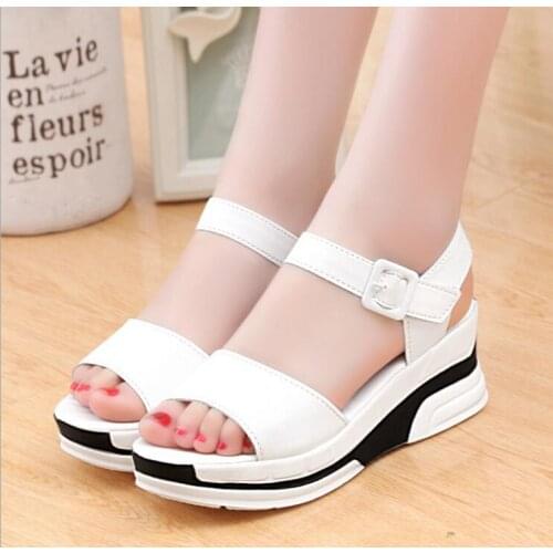 Shoes Woman Platform Sandals Women Soft Leather Casual Open Toe Gladiator Wedges Trifle Mujer Women Shoes Flats For Women
