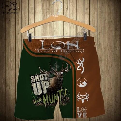 Men Fishing Deer Hunting Shorts Skull 3d Print Elastic Waist loose Fashion Summer Quick Dry Board Shorts USA Flag Women Shorts