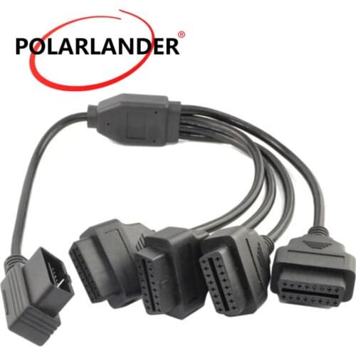 Connector cable 16 Pin Extension Diagnostic Cable 50CM Right Angle 1 to 4 OBD-II Car Wire Diagnostic Tool
