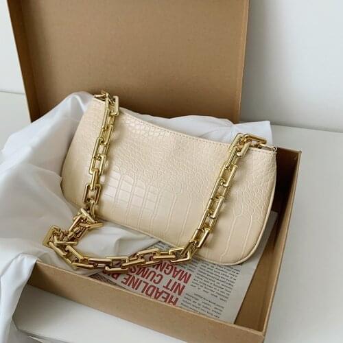 Fashion Crocodile Pattern Handbag MINI PU Leather Shoulder Bags For Women Chain Designer Luxury Handbag Female Travel tote