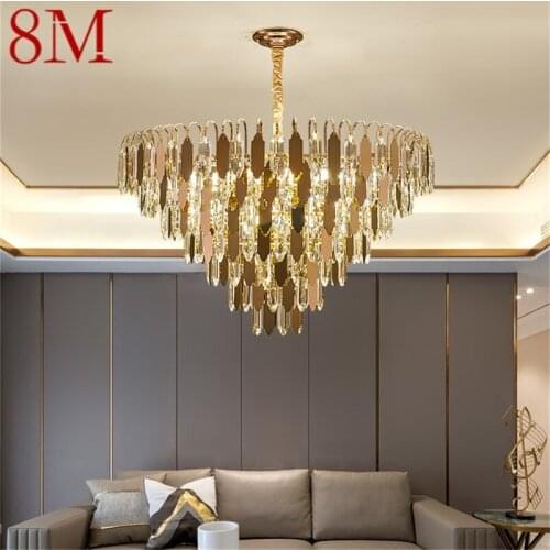 8M Chandelier Fixtures Postmodern Crystal Pendant Lamp Light Home LED for Dining Living Room Decoration