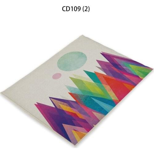 Triangle Print Geometric Pattern Fabric Napkin Drink Coaster 42 * 32Cm Restaurant Decoration Meal Conjunto De Jogo Americano