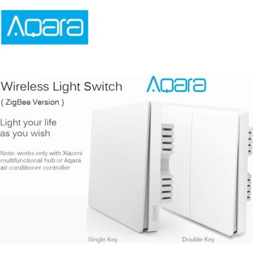 Aqara Wall Switch Smart Light Control ZigBee Version Wireless Connection single double key smart mi home mijia APP Remote