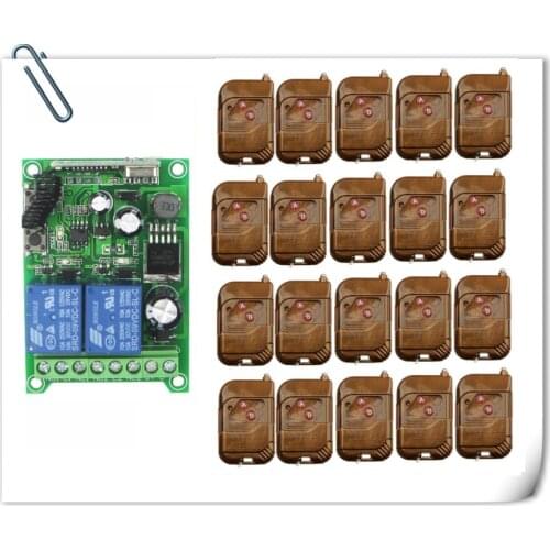 DC12V 24V 36V 48V Universal 2CH RF Wireless Remote Control System teleswitch transmitter + receiver gate remote control