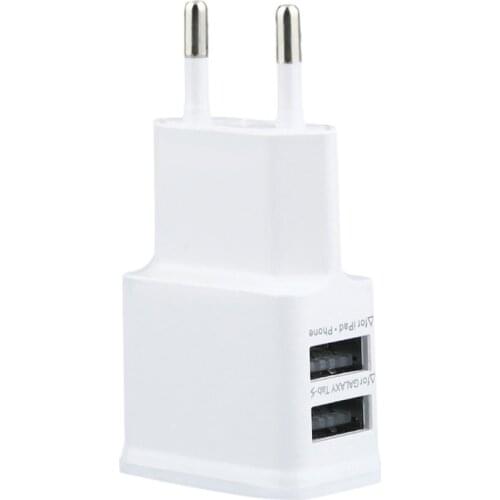 Universal Portable Easy to Carry 5V 2A Dual USB Port EU Plug AC Wall Charger Travel Adapter For Cellphone Tablet