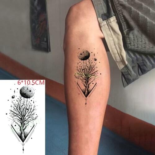 Waterproof Temporary Tattoo Sticker Tree Moon Planet Diamond Sexy Body Art Flash Tatoo Fake Tatto for Women Men