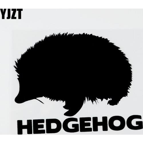 YJZT 15CM×11.8CM Cute Animal Hedgehog Vinyl Decor Car Sticker Decal Black/Silver 8C-0266