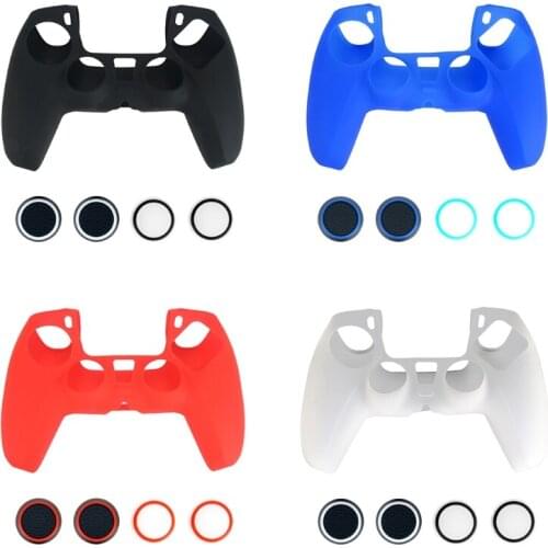 Protective Cover Silicone Case Dustproof Skin Joystick Thumb Stick Grips Anti-Slip Cap for S-ony PlayStation PS5 Controller M5TB