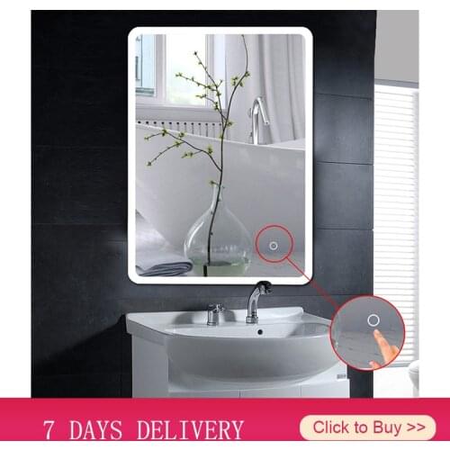 Makeup Mirrors Cool White LED Bath Mirror Anti-fog Bathroom Vanity Cosmetic Mirror Touchable Wall Mounted Lighted For Home HWC